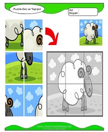 Puzzle Kes Yapıştır Çalışma Sayfaları